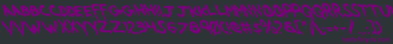 Czcionka WereBeastLeftalic – fioletowe czcionki na czarnym tle