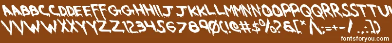 WereBeastLeftalic Font – White Fonts on Brown Background