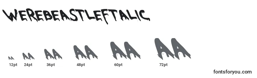 WereBeastLeftalic Font Sizes