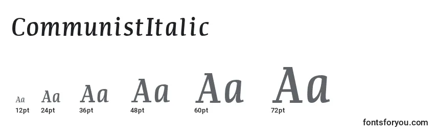 CommunistItalic Font Sizes