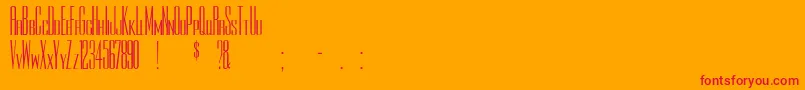 Rothman-Schriftart – Rote Schriften auf orangefarbenem Hintergrund