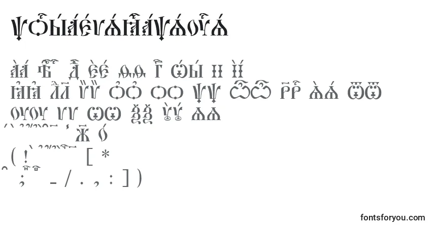 Fuente PochaevskCapsUcs - alfabeto, números, caracteres especiales