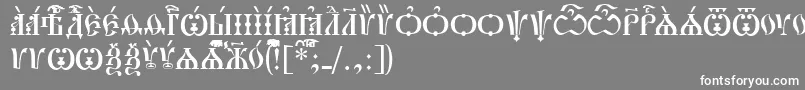 フォントPochaevskCapsUcs – 灰色の背景に白い文字