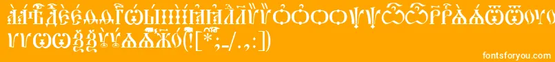 フォントPochaevskCapsUcs – オレンジの背景に白い文字