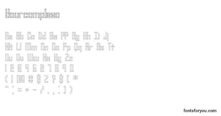 Шрифт Yourcomplexo – алфавит, цифры, специальные символы