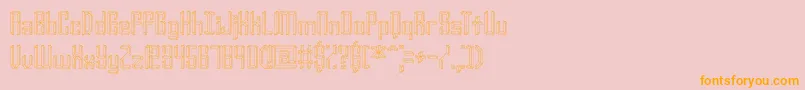 フォントYourcomplexo – オレンジの文字がピンクの背景にあります。
