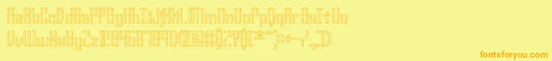 フォントYourcomplexo – オレンジの文字が黄色の背景にあります。
