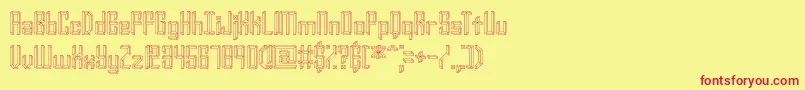 Yourcomplexo-Schriftart – Rote Schriften auf gelbem Hintergrund