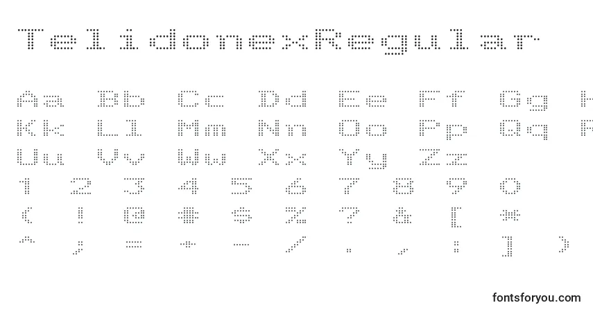 Schriftart TelidonexRegular – Alphabet, Zahlen, spezielle Symbole