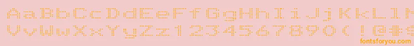 TelidonexRegular-Schriftart – Orangefarbene Schriften auf rosa Hintergrund