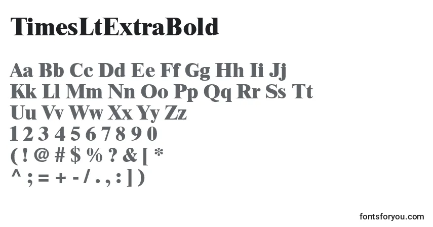 TimesLtExtraBoldフォント–アルファベット、数字、特殊文字