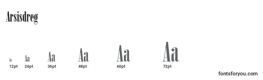 Размеры шрифта Arsisdreg