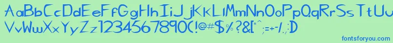 CharliechanNormal Font – Blue Fonts on Green Background