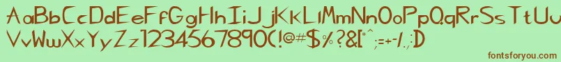 CharliechanNormal Font – Brown Fonts on Green Background