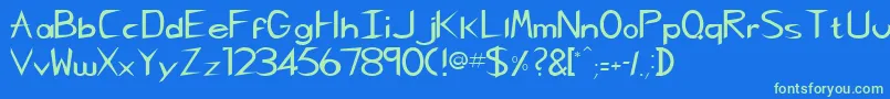 CharliechanNormal Font – Green Fonts on Blue Background