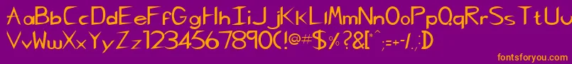 CharliechanNormal Font – Orange Fonts on Purple Background