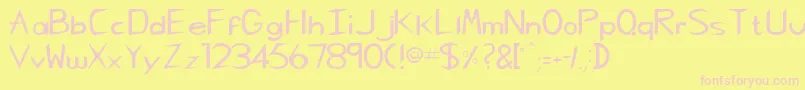 CharliechanNormal Font – Pink Fonts on Yellow Background