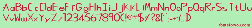 CharliechanNormal Font – Red Fonts on Green Background