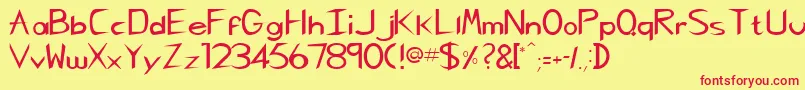 CharliechanNormal Font – Red Fonts on Yellow Background