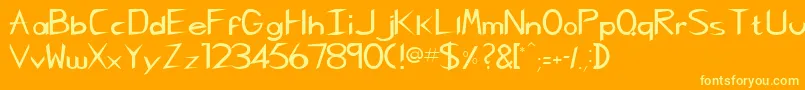 CharliechanNormal Font – Yellow Fonts on Orange Background