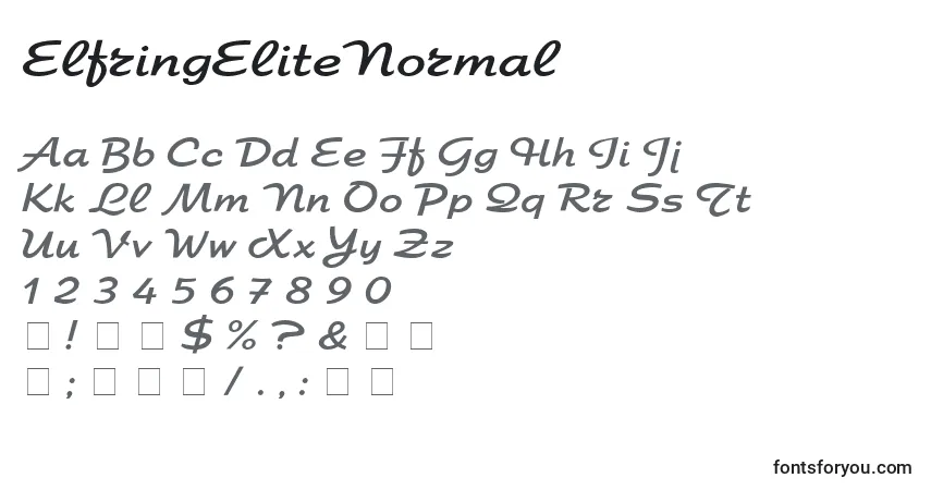 A fonte ElfringEliteNormal – alfabeto, números, caracteres especiais