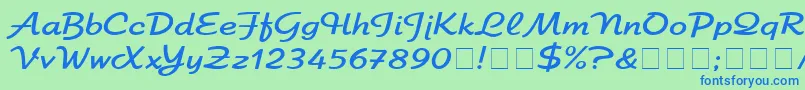 ElfringEliteNormal Font – Blue Fonts on Green Background