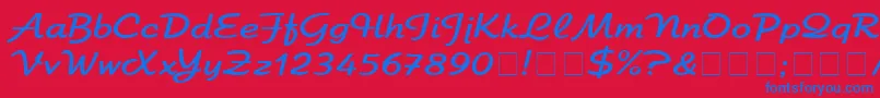 ElfringEliteNormal Font – Blue Fonts on Red Background