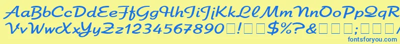 ElfringEliteNormal Font – Blue Fonts on Yellow Background