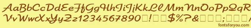 ElfringEliteNormal Font – Brown Fonts on Yellow Background