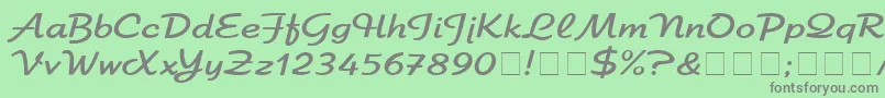 フォントElfringEliteNormal – 緑の背景に灰色の文字