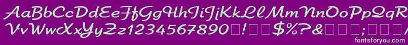 ElfringEliteNormal Font – Green Fonts on Purple Background