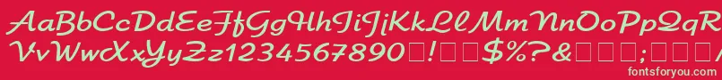 フォントElfringEliteNormal – 赤い背景に緑の文字