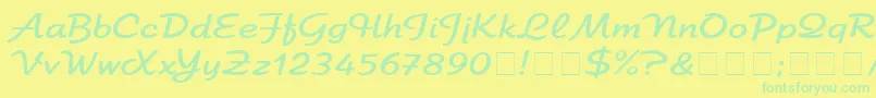 ElfringEliteNormal Font – Green Fonts on Yellow Background