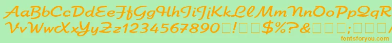 Шрифт ElfringEliteNormal – оранжевые шрифты на зелёном фоне