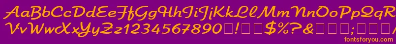 ElfringEliteNormal Font – Orange Fonts on Purple Background