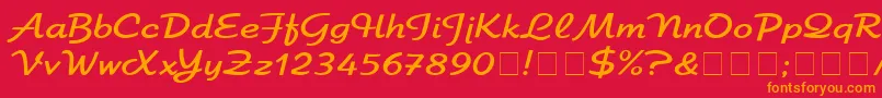 ElfringEliteNormal Font – Orange Fonts on Red Background