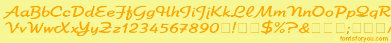 ElfringEliteNormal Font – Orange Fonts on Yellow Background
