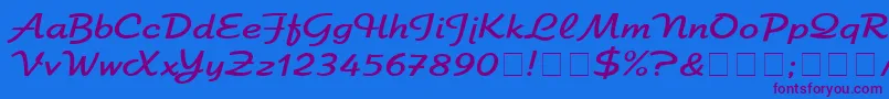 ElfringEliteNormal Font – Purple Fonts on Blue Background