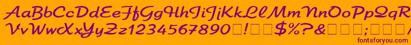 ElfringEliteNormal Font – Purple Fonts on Orange Background