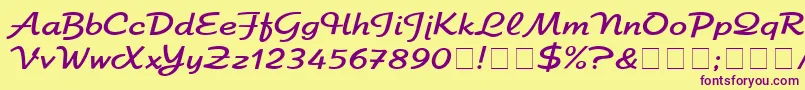 ElfringEliteNormal Font – Purple Fonts on Yellow Background