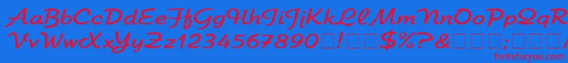 ElfringEliteNormal Font – Red Fonts on Blue Background