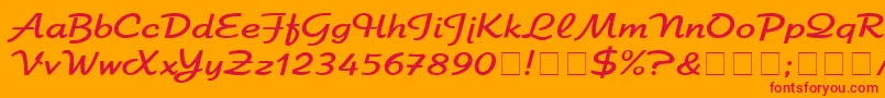 ElfringEliteNormal Font – Red Fonts on Orange Background