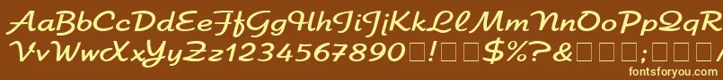 ElfringEliteNormal Font – Yellow Fonts on Brown Background