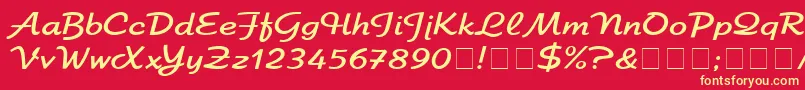 ElfringEliteNormal Font – Yellow Fonts on Red Background