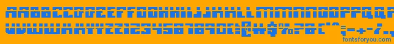 MicronianLaser Font – Blue Fonts on Orange Background