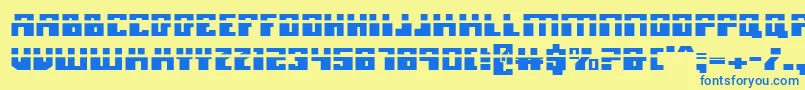 MicronianLaser Font – Blue Fonts on Yellow Background