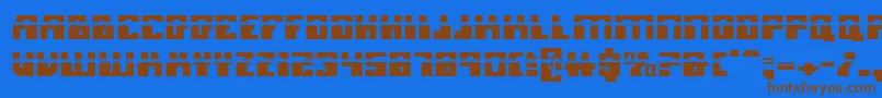 MicronianLaser Font – Brown Fonts on Blue Background