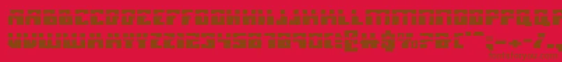 MicronianLaser-Schriftart – Braune Schriften auf rotem Hintergrund