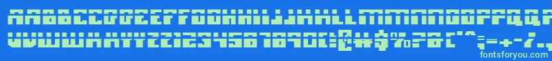 MicronianLaser Font – Green Fonts on Blue Background