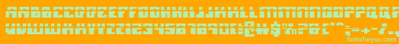 フォントMicronianLaser – オレンジの背景に緑のフォント